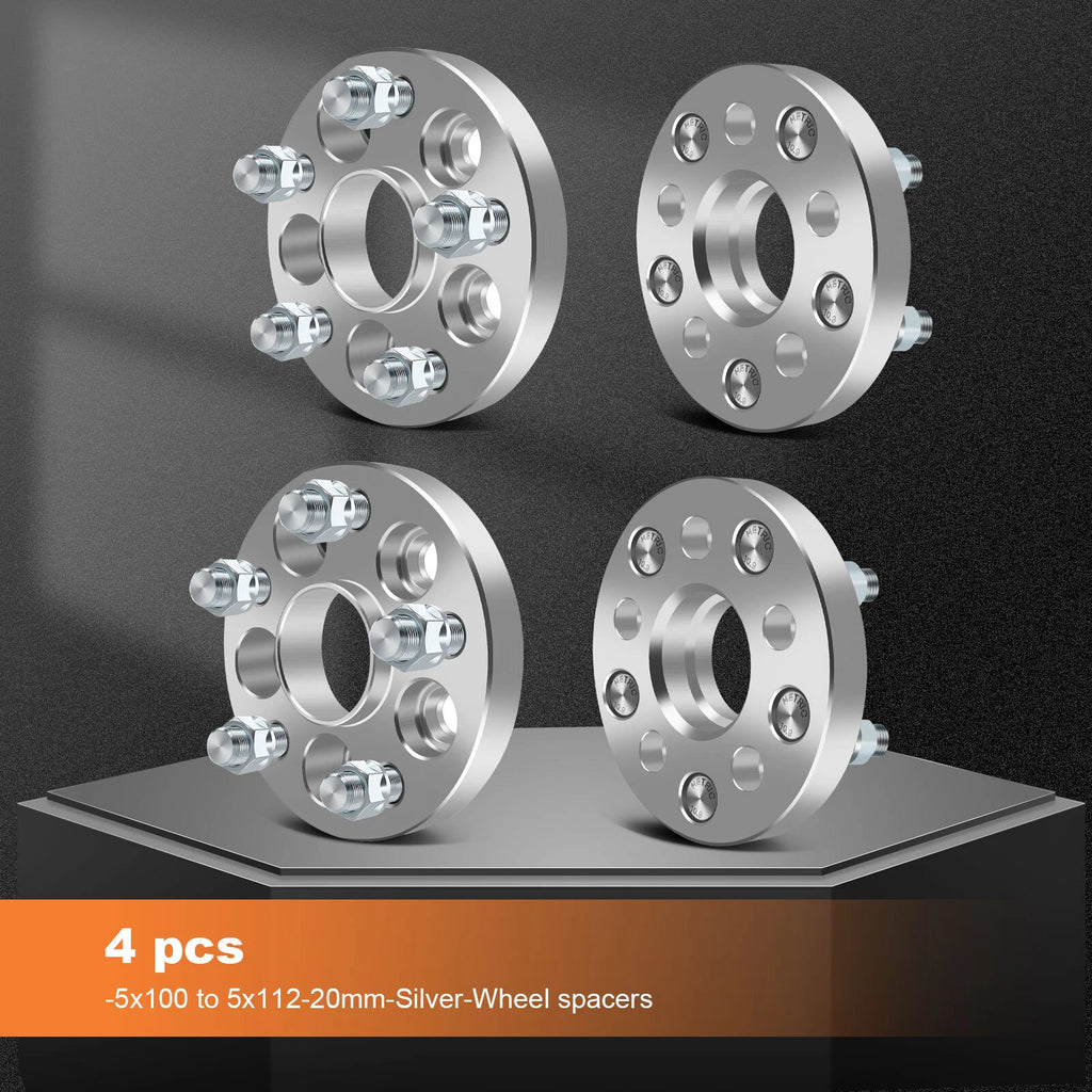 Set of 4 Wheel Adapters 20mm 5x100 to 5x112 for Volkswagen Audi