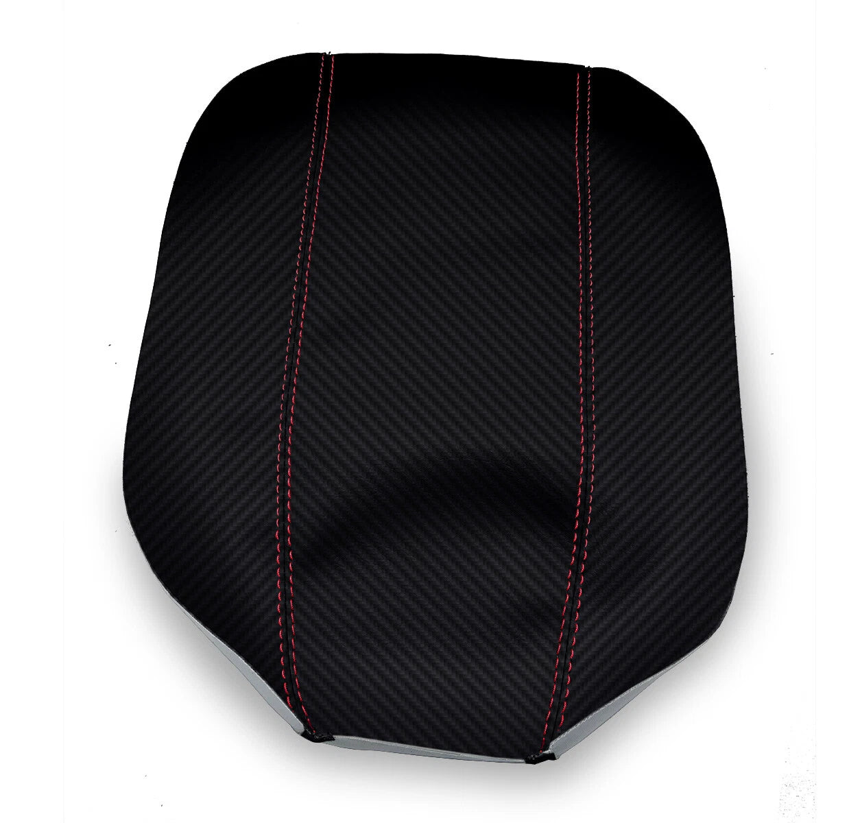 Console Lid Armrest Cover for Ford Explorer (1995–2001) Carbon Fiber Red Stitch