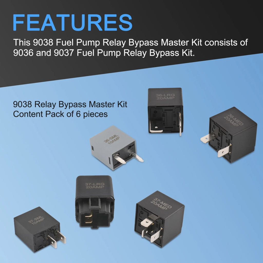 6 Piece Fuel Pump Relay Bypass Kit for Make Model