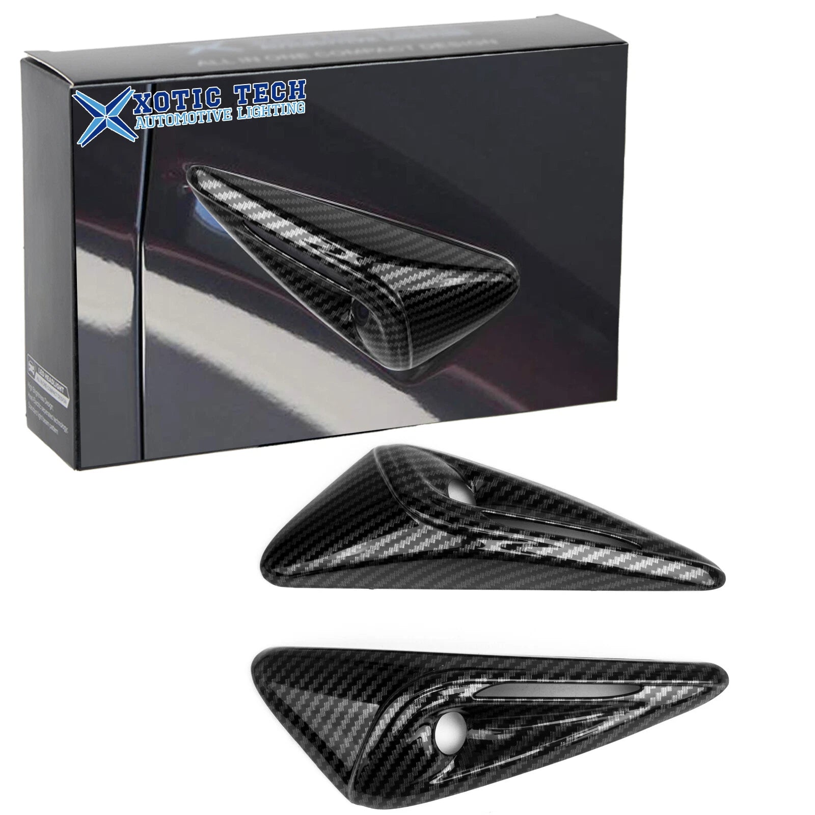 Carbon Style Side Camera Trim Cover for Tesla Model Y (2024–2025)