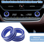 Set of 2 AC Control Switch Knob Cover Trim for Toyota Corolla (2020–2022) Blue