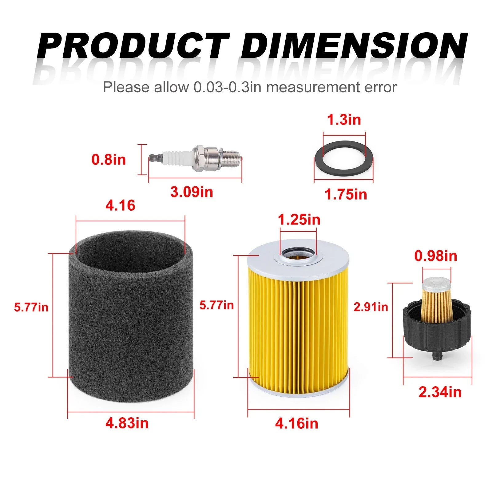 Air Filter Spark Plug Kit for Yamaha Golf Cart G2 G5 G8 G9 G11 (1985–1995)