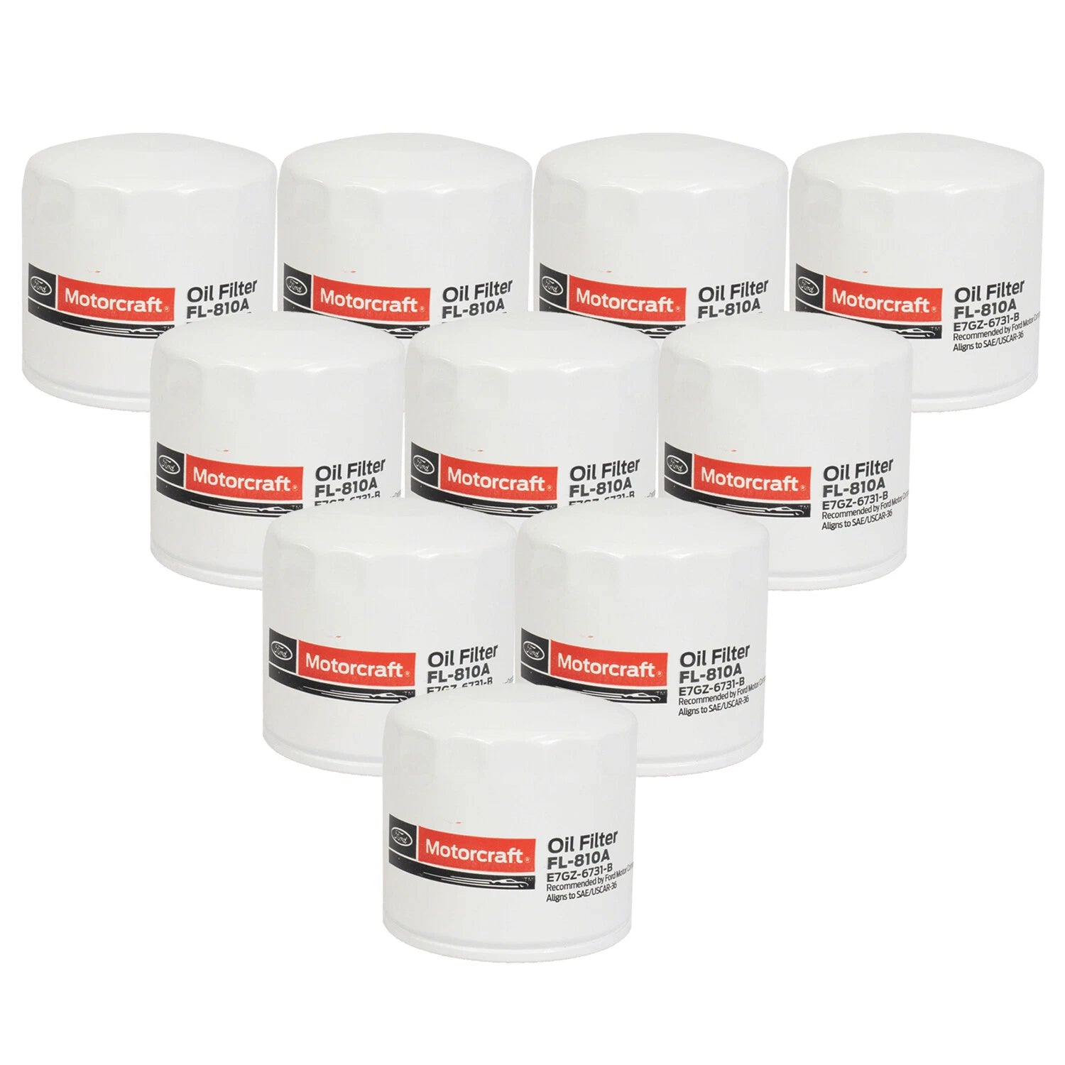 Set of 10 Engine Oil Filters for Acura Honda Hyundai Ford Pontiac (OEM)