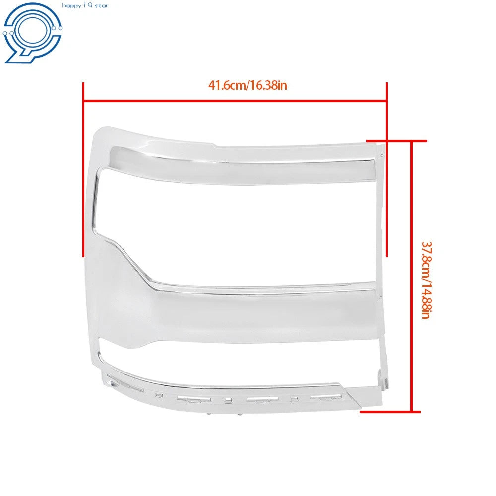 Right Side Chrome Headlight Trim Bezel for Chevy Silverado 1500 (2016-2018)