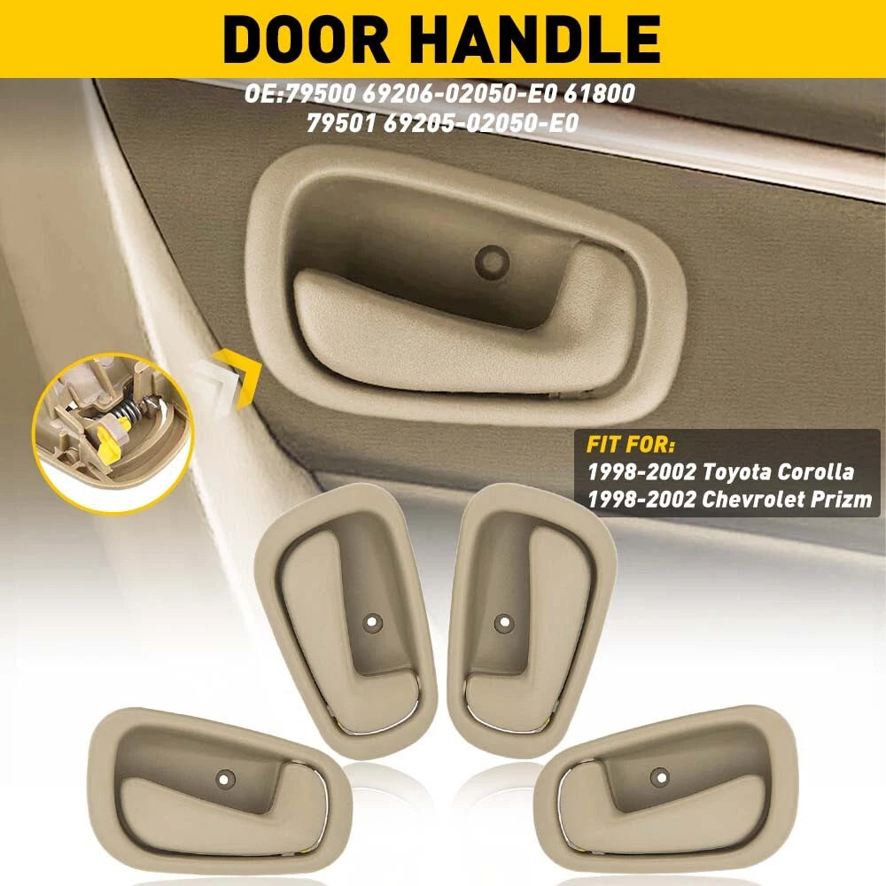 Set of 4 Beige Door Handles for Toyota Corolla (1998–2002)