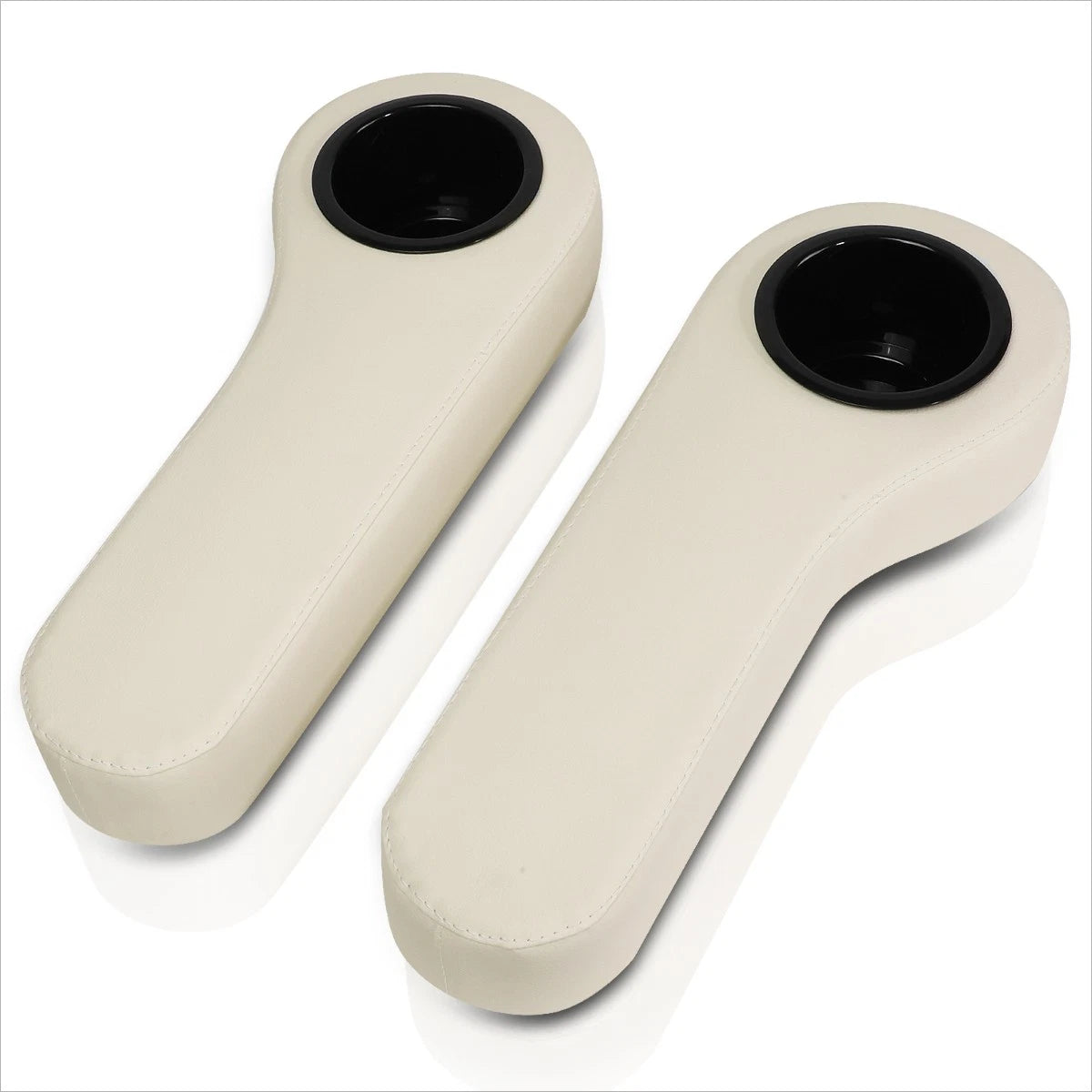 Tan Vinyl Rear Seat Arm Rest with Cup Holder for EZGO/Club Car/Yamaha Golf Carts