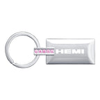 Chrome/Pink Jeweled Rectangular Keychain - Officially Licensed for Hemi Vehicles