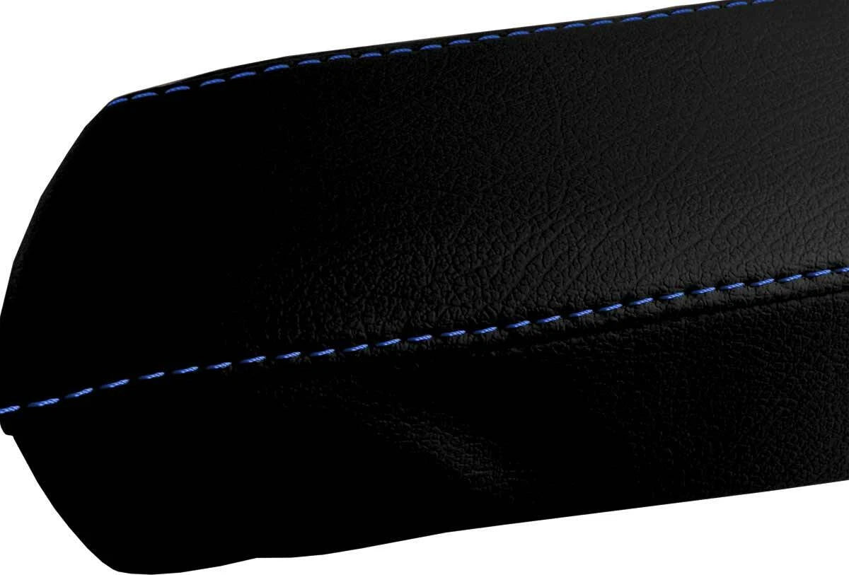Leather Console Lid Armrest Cover for Chevrolet Camaro (2016–2023) Blue Stitch