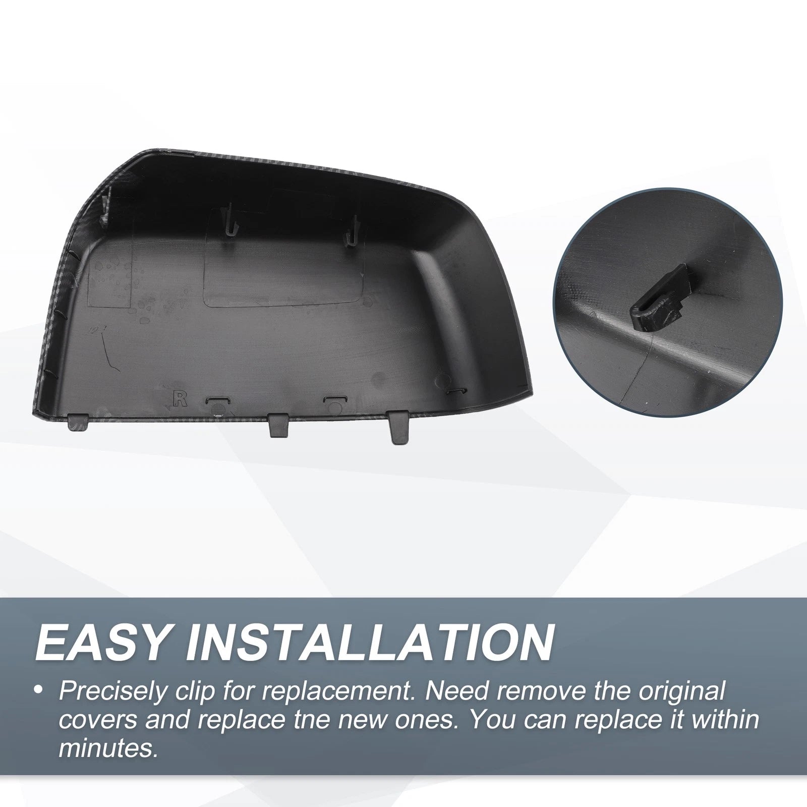 Set of 2 Rearview Mirror Cover Caps Black Carbon Fiber for Chevrolet Colorado 
