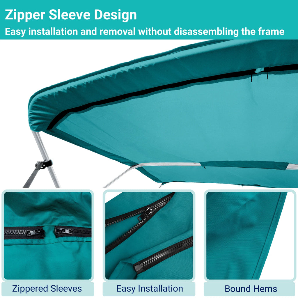 Bimini Top Boat Cover for 3 Bow (72"L x 36"H x 85"-90"W)