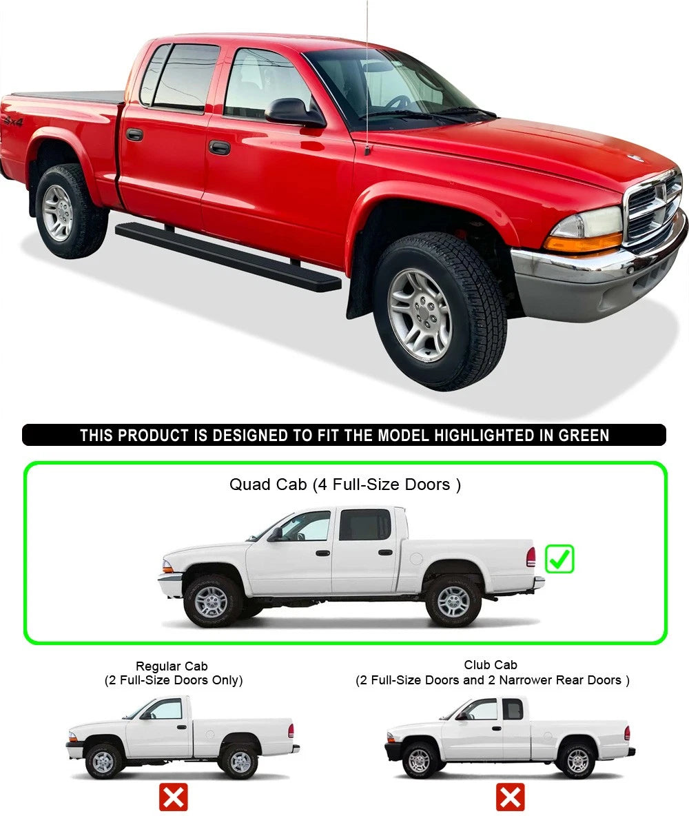 iBoard Stainless Steel Running Boards for Dodge Dakota (2000-2004)