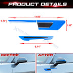 Blue Reflective Rearview Side Mirror & Door Warning Stickers for Universal