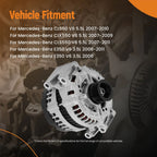 14V Alternator for Mercedes-Benz S550 (2007–2011) 180Amp 6-Groove Pulley