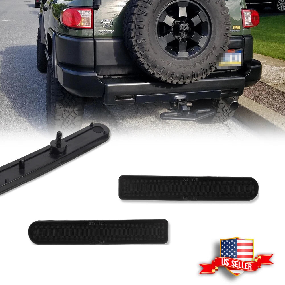 2Pcs Smoked Lens Rear Bumper Reflectors for Toyota FJ Cruiser (2007–2014)