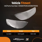 Clear Front Headlight Lens Cover Kit for BMW E39 5-Series (1995–1999)