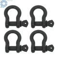 Set of 4 Bow-Shaped D Ring Shackles 3/4" Screw Pin 4.75 Ton