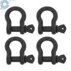 Set of 4 Bow-Shaped D Ring Shackles 3/4" Screw Pin 4.75 Ton