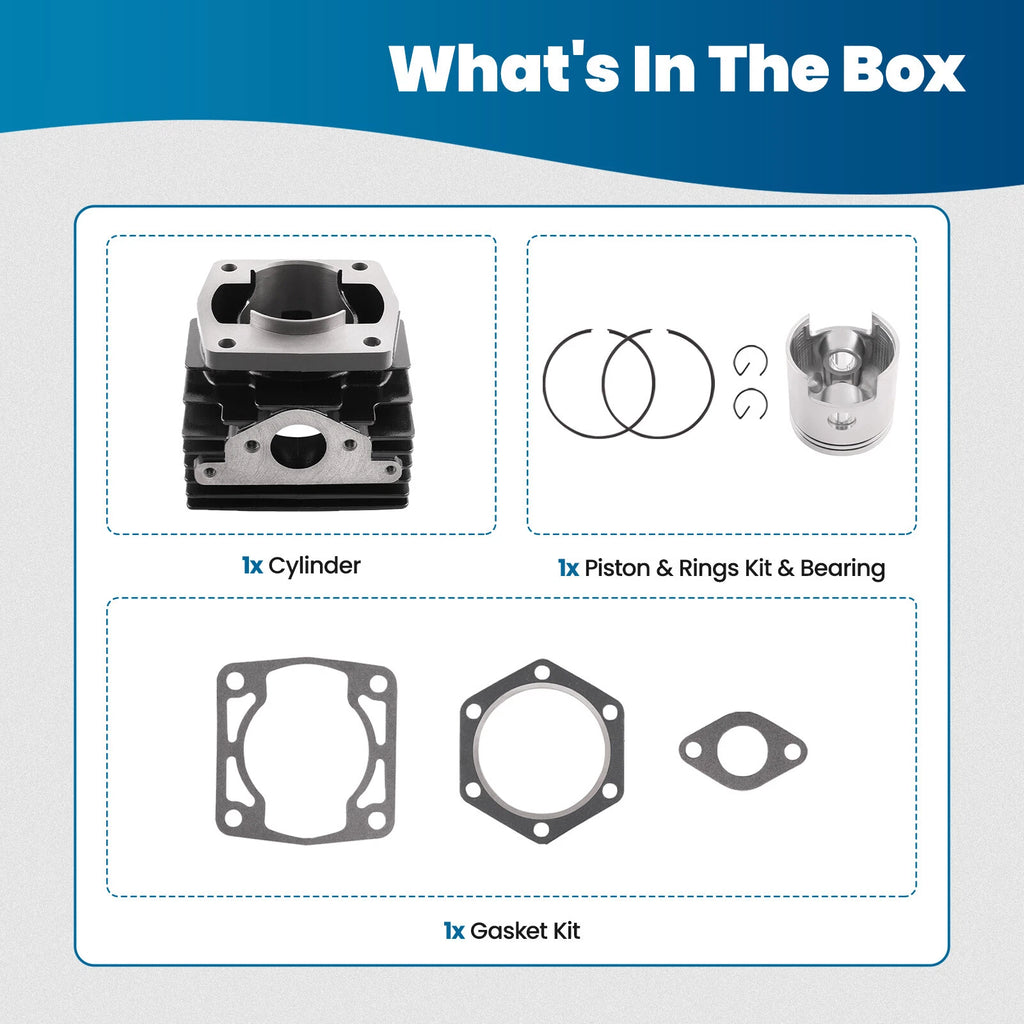 Engine Cylinder & Piston Rebuild Kit for EZGO 1976–1988 2 Cycle 244CC