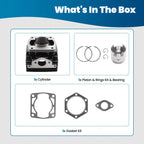 Engine Cylinder & Piston Rebuild Kit for EZGO 1976–1988 2 Cycle 244CC