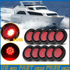 Set of 10 LED 2" Round Truck Marker Lights for Trailer