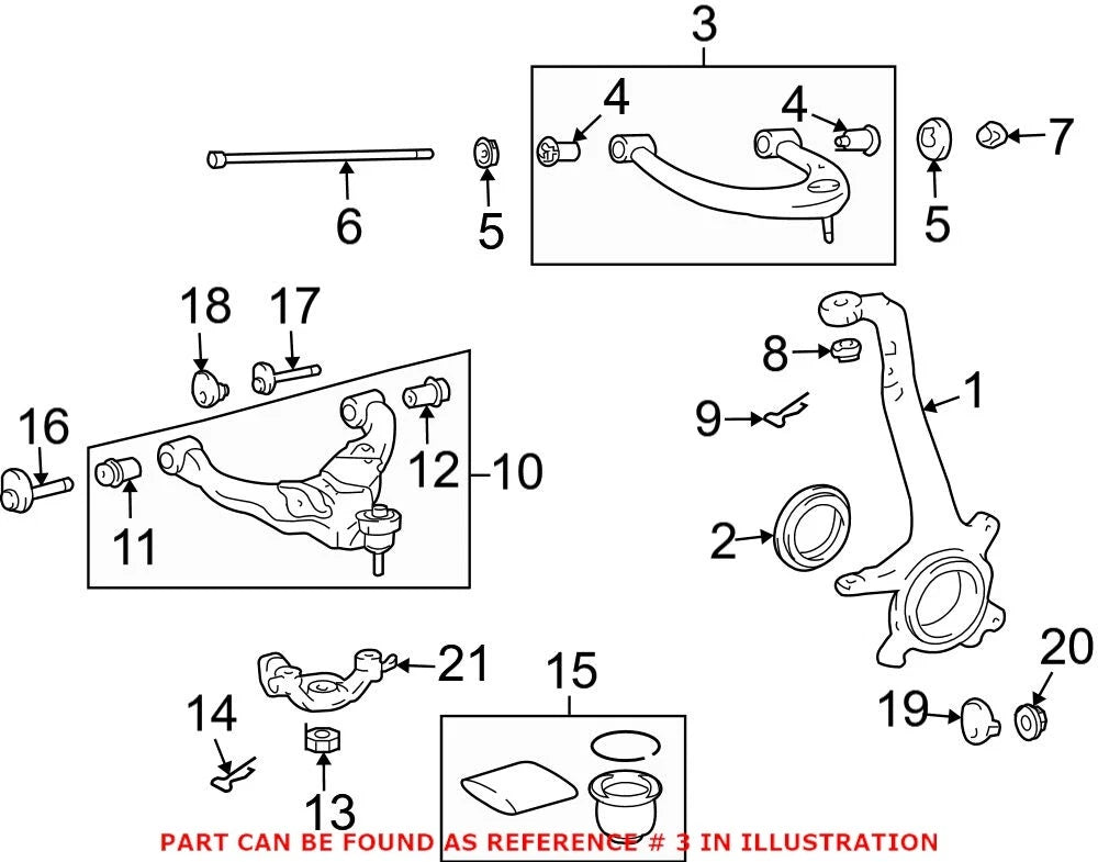 Front Driver Left Upper Suspension Control Arm for Lexus GX460 GX470 (2003–2021)