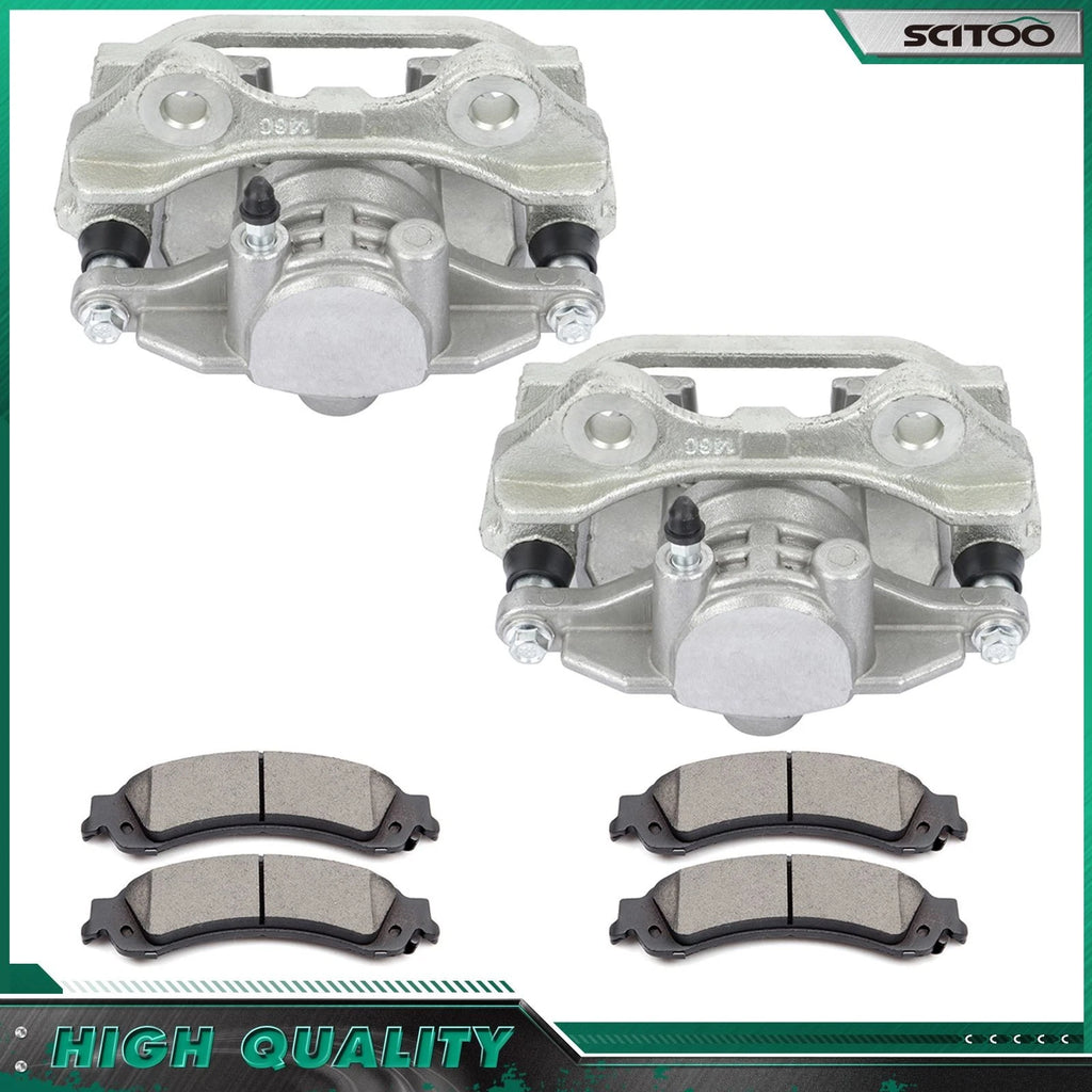 Rear Brake Calipers w/Bracket Ceramic Pads Kit for Chevy Silverado 1500 (2001–2003)
