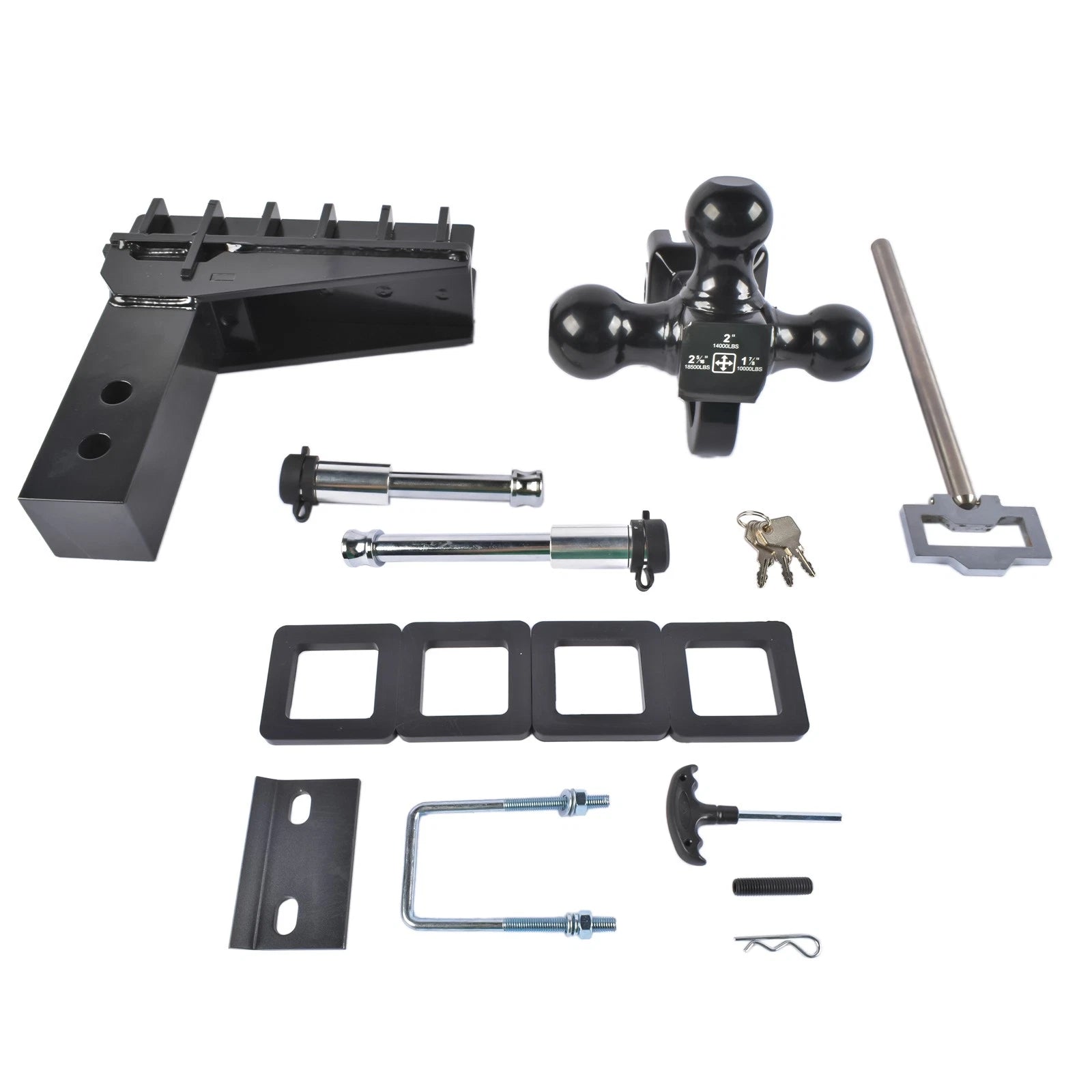 Adjustable Trailer Hitch for 2.5'' Receiver (6'' Drop, 18500 LBS GTW)