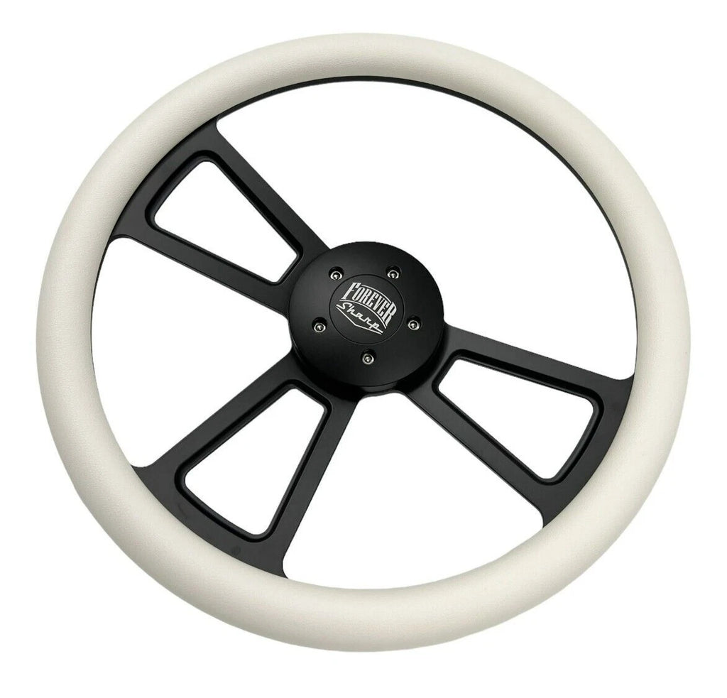 Steering Wheel White Wrap for Peterbilt Kenworth Freightliner (2005–2024)