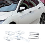 Chrome Exterior Door Handle and Bowl Frame Cover for Honda Civic (2016–2021)