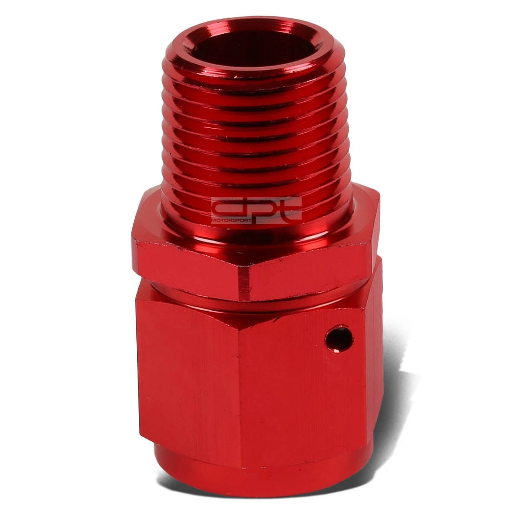 10-AN Female Flare to 1/2" NPT Male Red Aluminum B-Nut Swivel Coupler Fitting