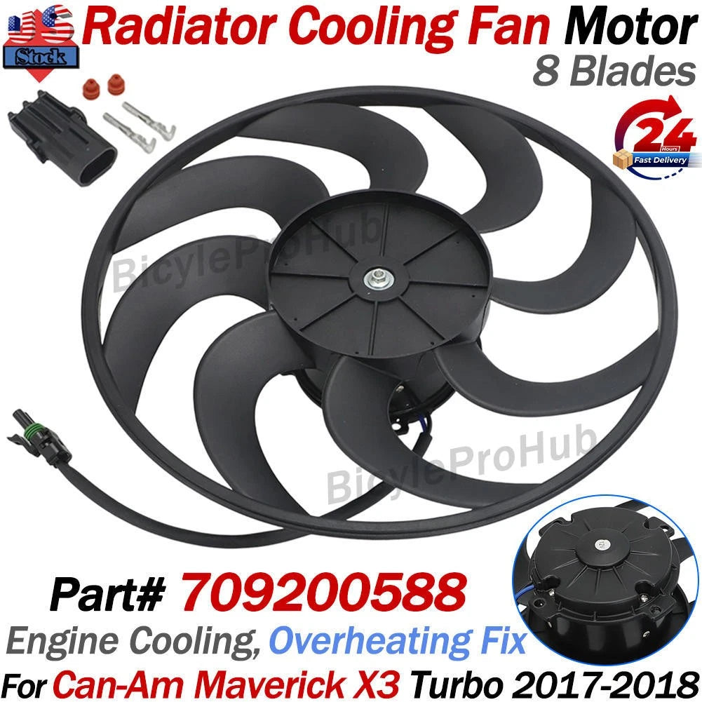 Radiator Cooling Fan Motor Assembly for Can-Am Maverick X3 (2017–2018) 709200588