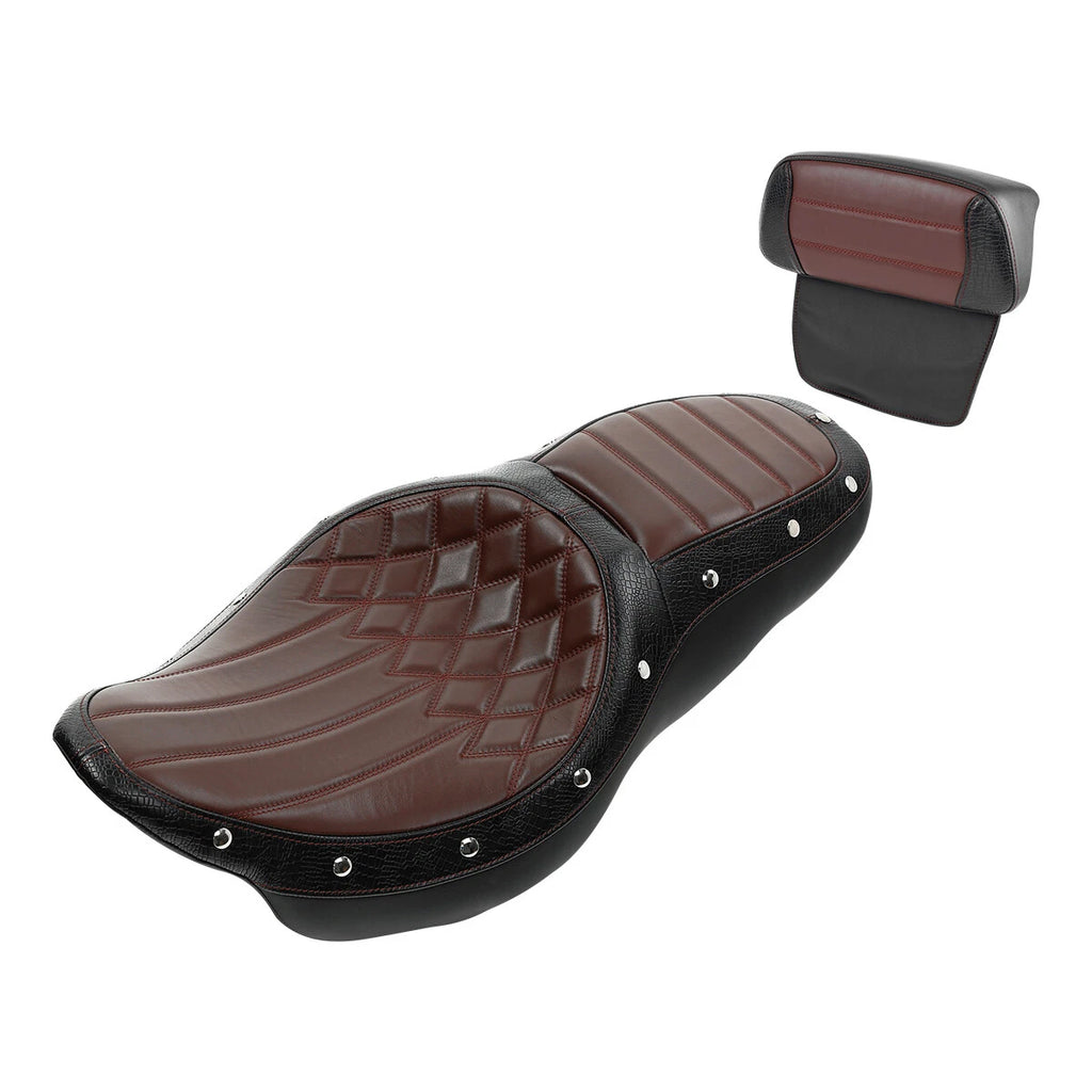 Driver Passenger Seat & Backrest Pad for Harley Street Glide Road King (2014–2023)