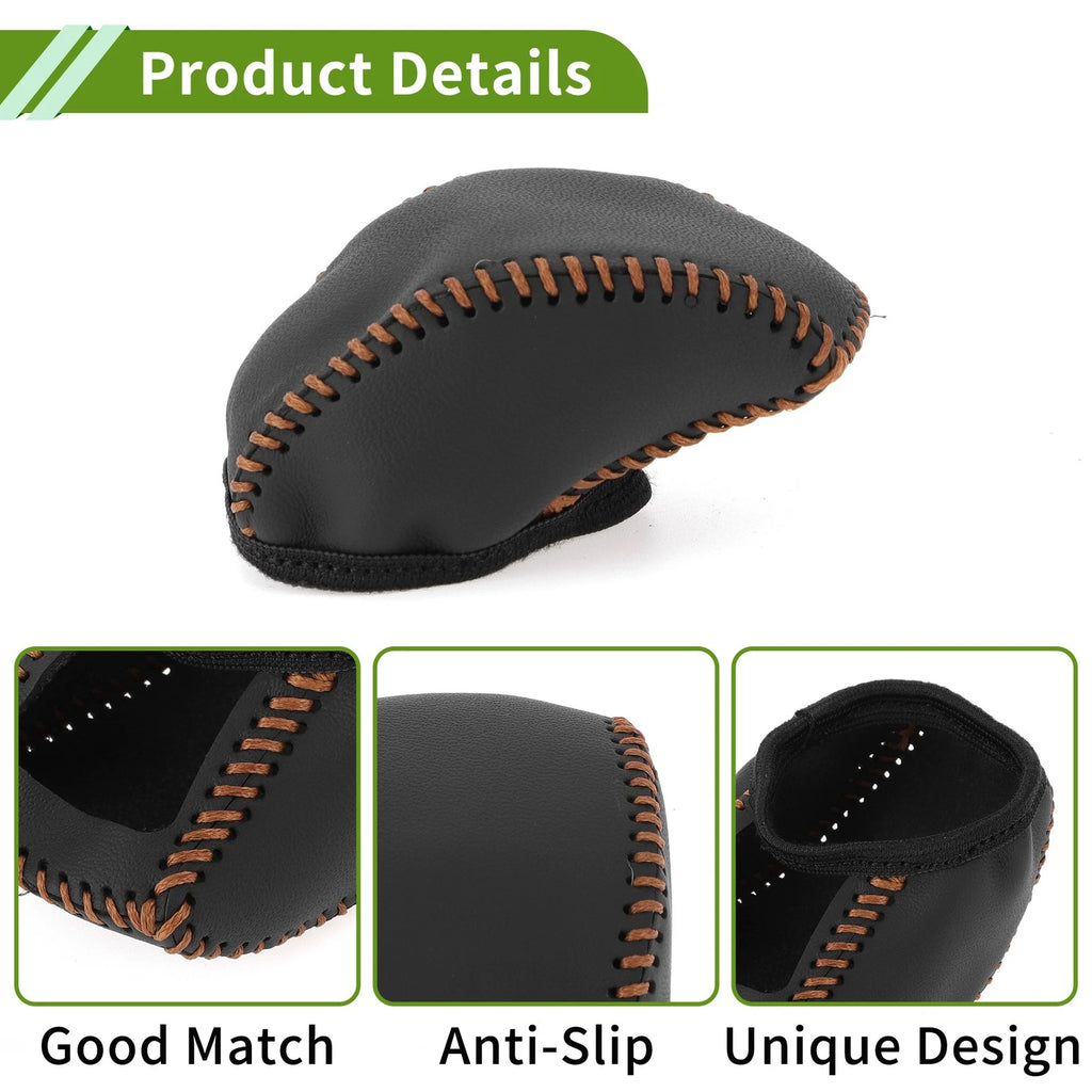 Gear Shift Knob Cover for Toyota RAV4 (2019–2024) Black Brown Faux Leather