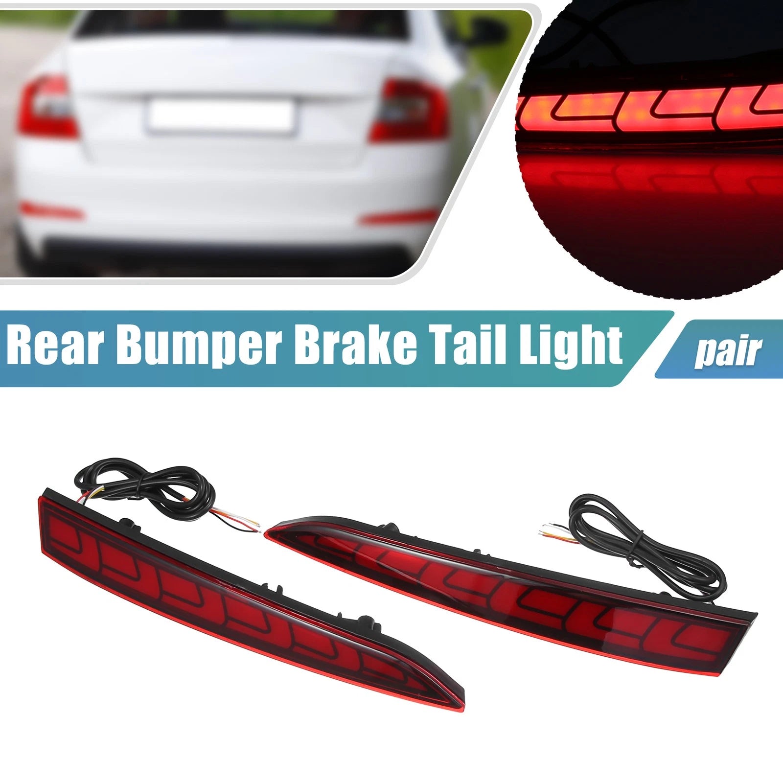 1 Pair Rear Bumper Reflector for Hyundai Accent (2010–2017) Red Amber