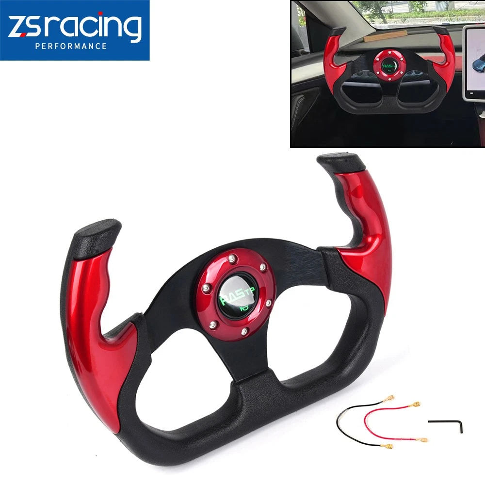 Flat Drift Racing Steering Wheel 13" with Horn Button Universal