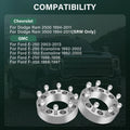 2Pcs 2" Wheel Spacers 8x6.5 9/16" Studs for Dodge Ram 2500 3500 (1994–2010)