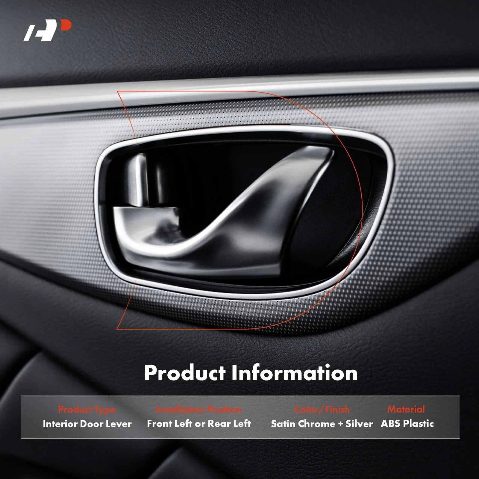 Left Silver Chrome Interior Door Handle for Jeep Liberty (2008-2012)