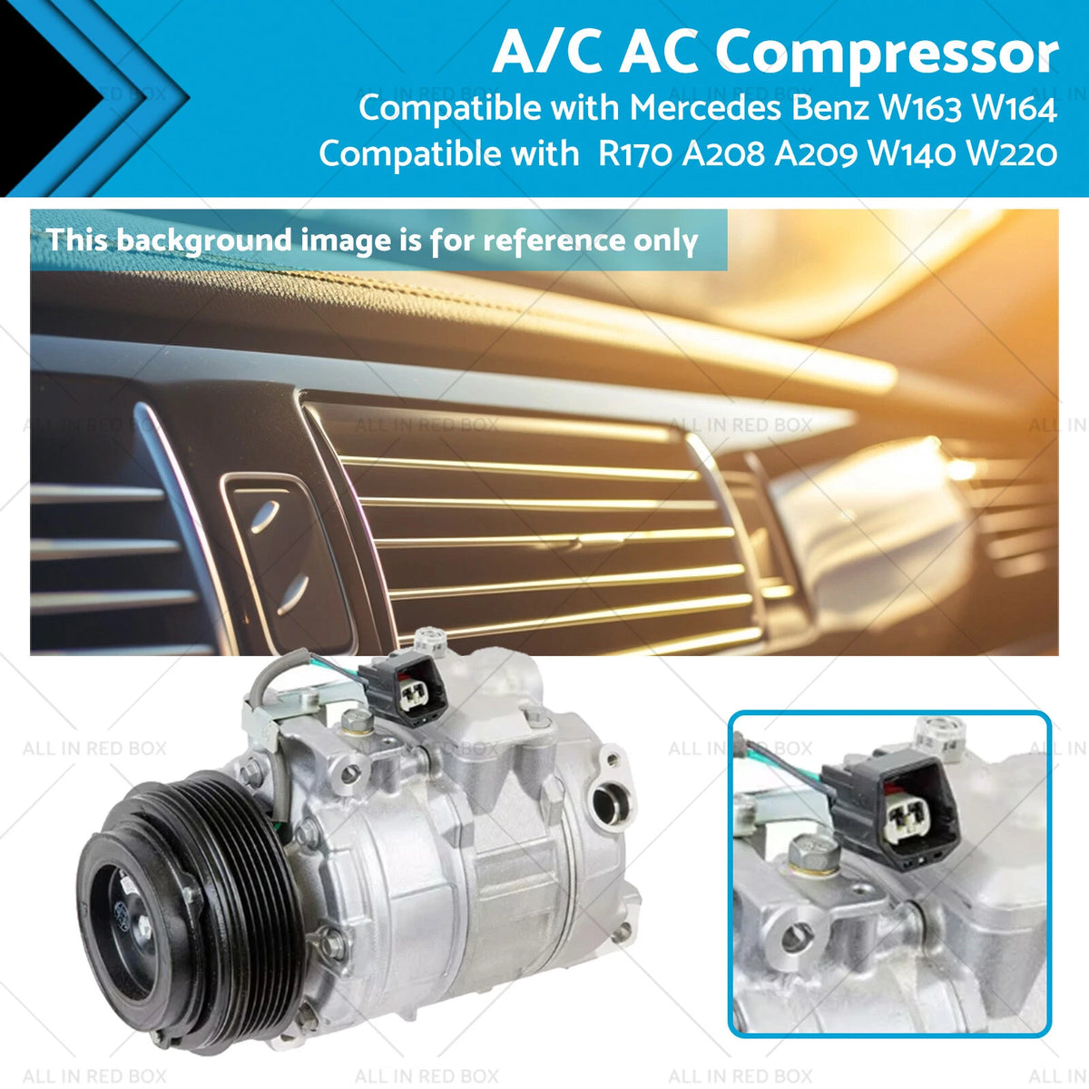 A/C Compressor for Mercedes Benz W163 W164 R170 A208 A209 W140 W220