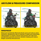 19"x17" Motorcycle Windshield for Universal Fit (7/8" - 1.25" Handlebar)