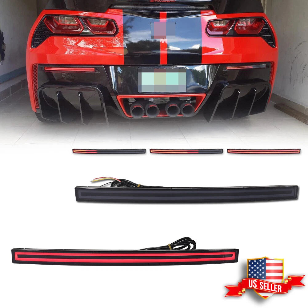 Smoke Red LED Rear Bumper Reflector for Chevy Corvette C7 (2014–2019)