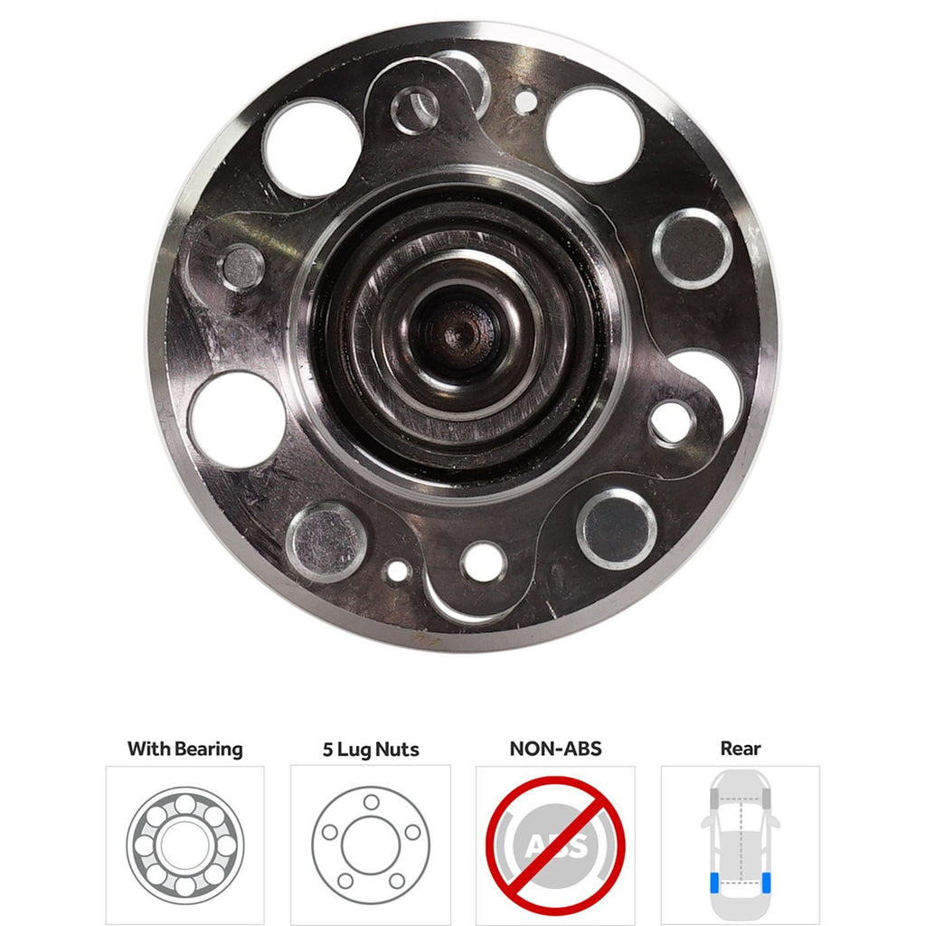 Set of 2 Wheel Hubs for Hyundai Elantra (2007–2010) Rear 5 Lug with Bearing
