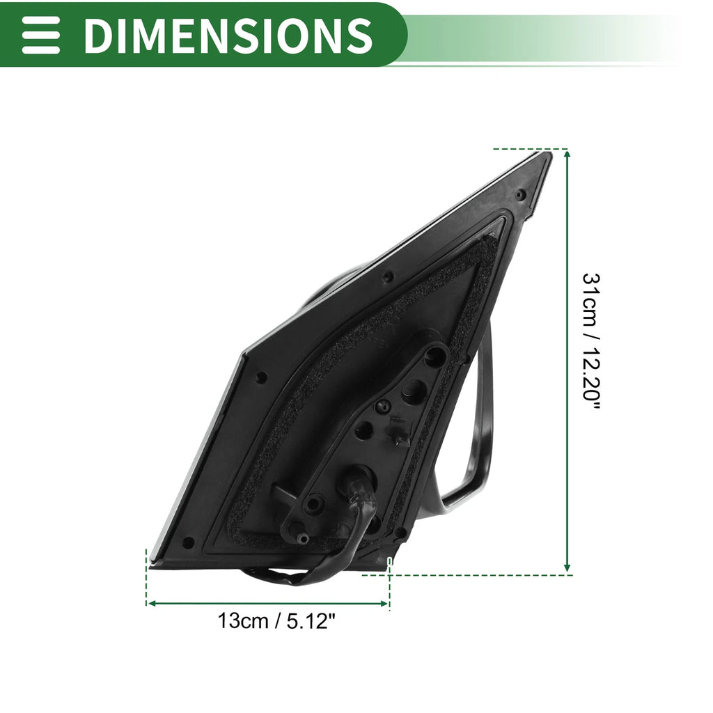 Right Side Door Mirror for Toyota RAV4 (2009–2012) Manual Folding Gloss Black