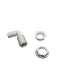 Set of 3 TH Marine 3/4in 90 Degree Barbed Thru Hull w/ 2 White Nuts