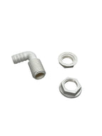 Set of 3 TH Marine 3/4in 90 Degree Barbed Thru Hull w/ 2 White Nuts