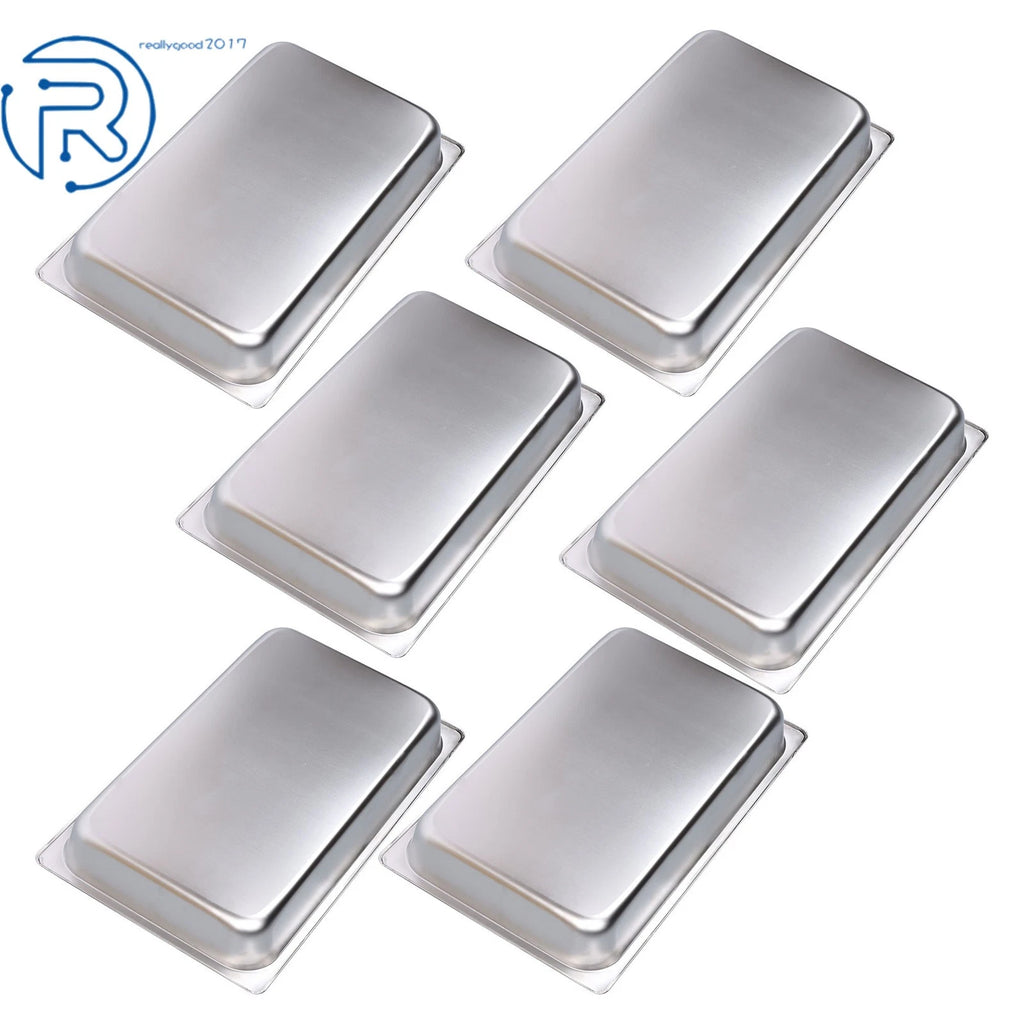 Set of 6 Stainless Steel Deep Steam Table Pans with Non-Stick Coating