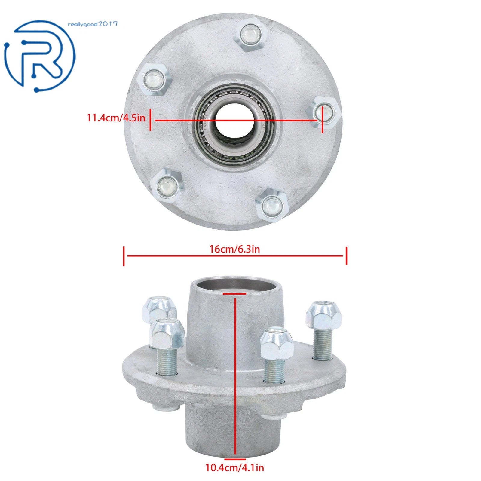 Trailer Hub Kit for 2000 lbs Spindle (5 on 4.5")