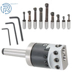 2" Boring Head with MT2 Shank & 9 Pcs 1/2" Shank Boring Bar Set