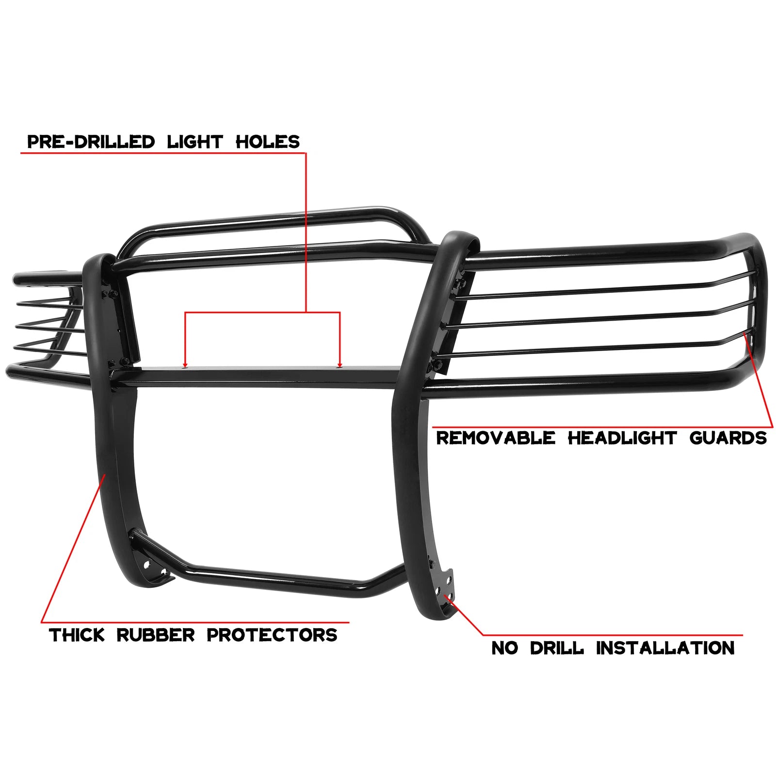 Bumper Grille Guard for Ford Explorer (2006–2010) Black