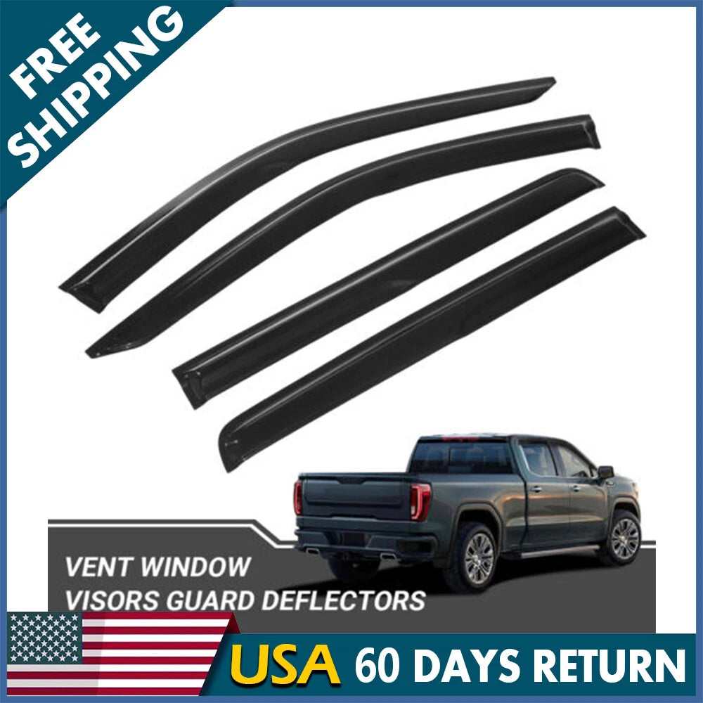 Window Visor Rain Guard Vent Shade for Chevy Silverado GMC Sierra 1500 (2019–2023)