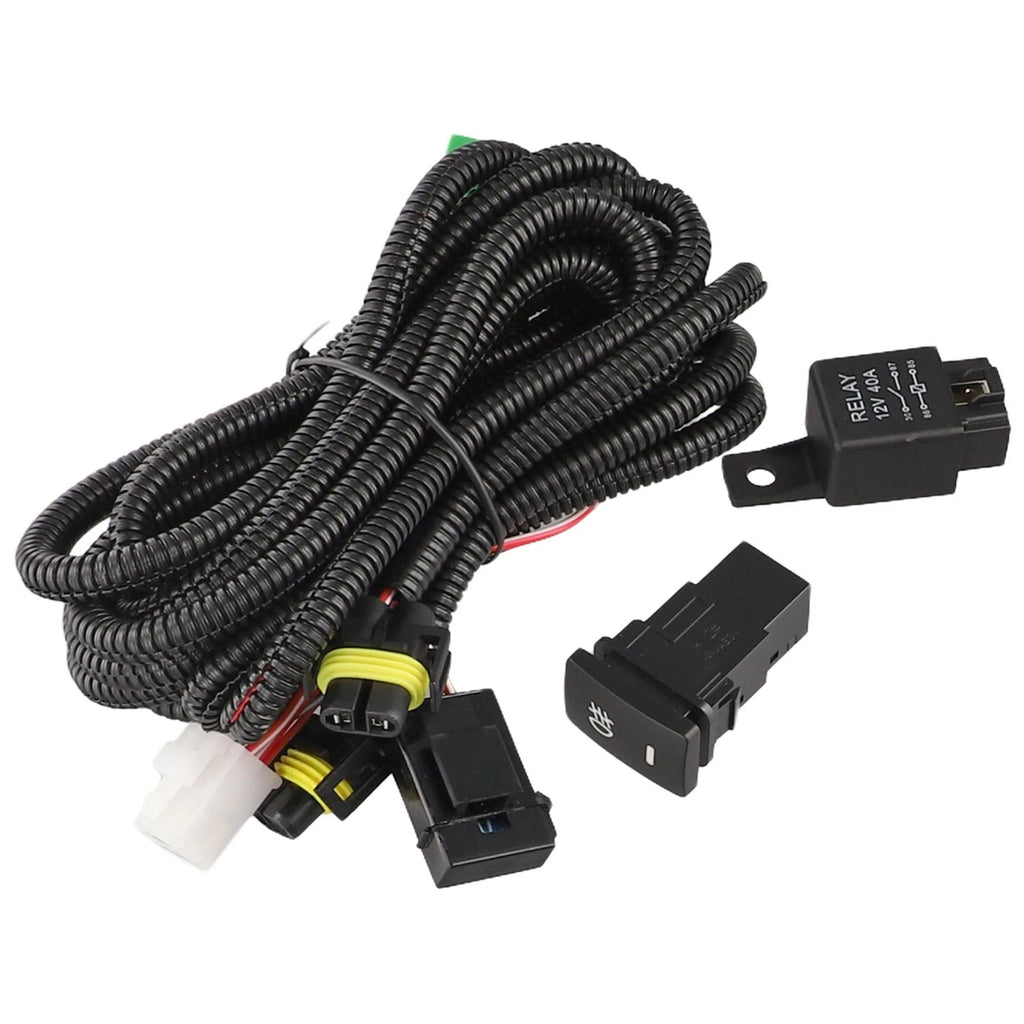 H11 Adapters Fog Light LED Wiring Harness Switch Kit for Toyota (12V)